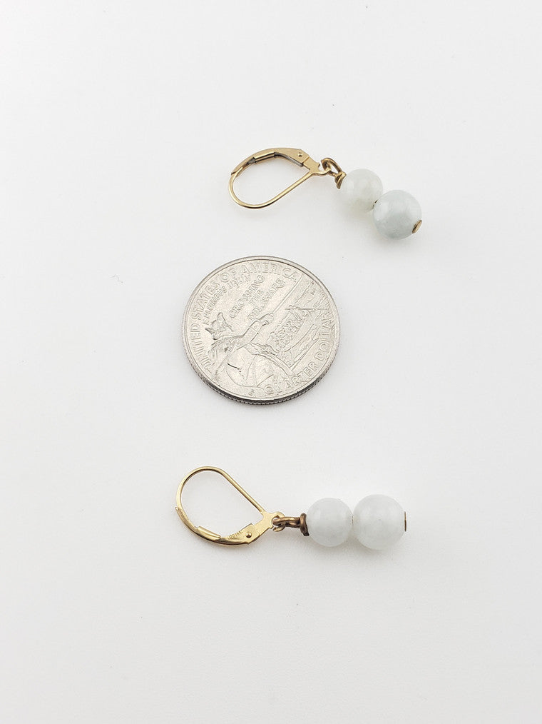 GF Antique Ceylon Jade Earrings
