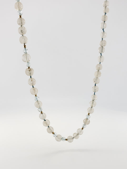 Carved Aquamarine Strand- 26"