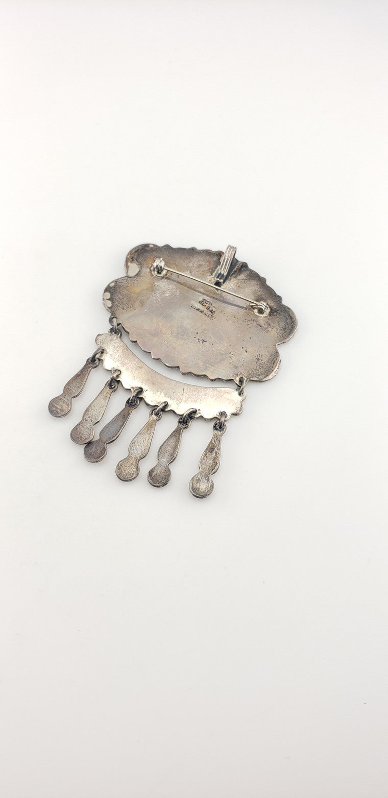 Vintage Sterling Turquoise Pin