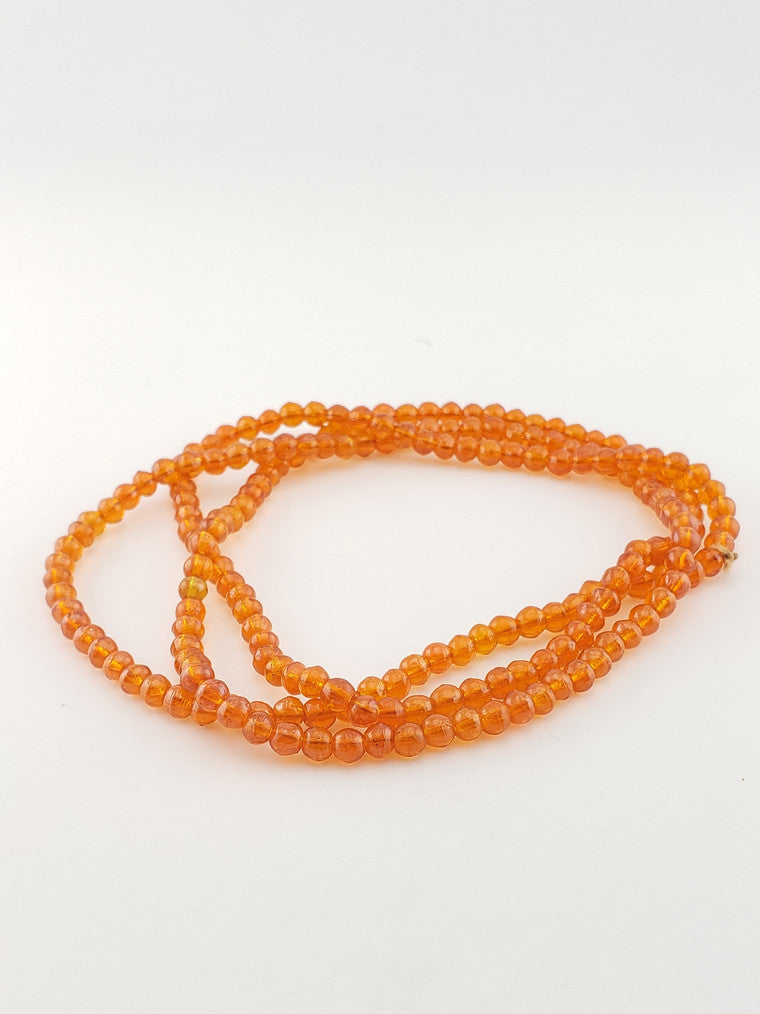 Orange Crackle Glass Bead Strand