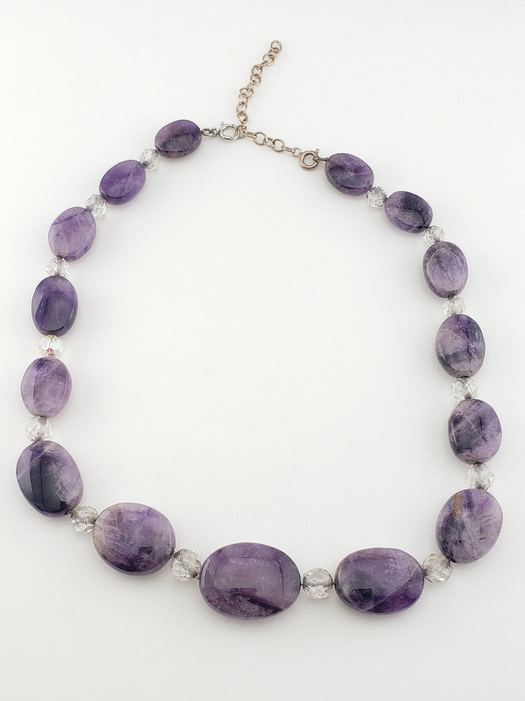 SS Art Deco Amethyst & Crystal Strand