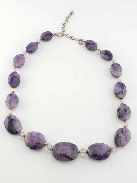 SS Art Deco Amethyst & Crystal Strand