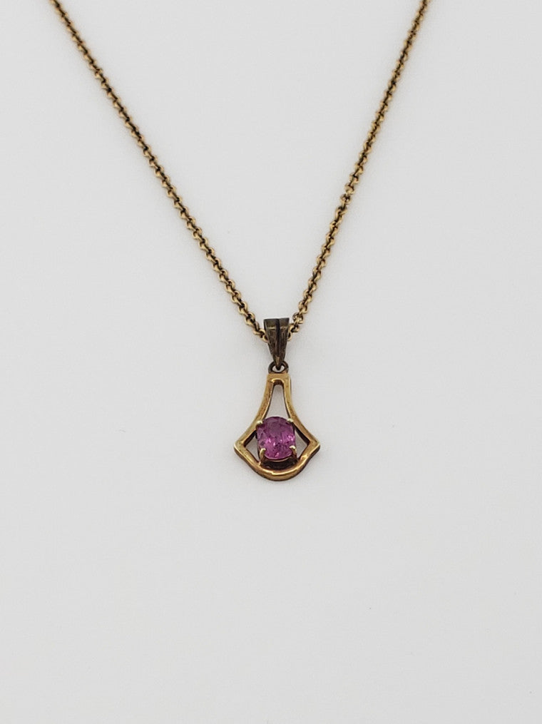 Pink Lavalier Necklace