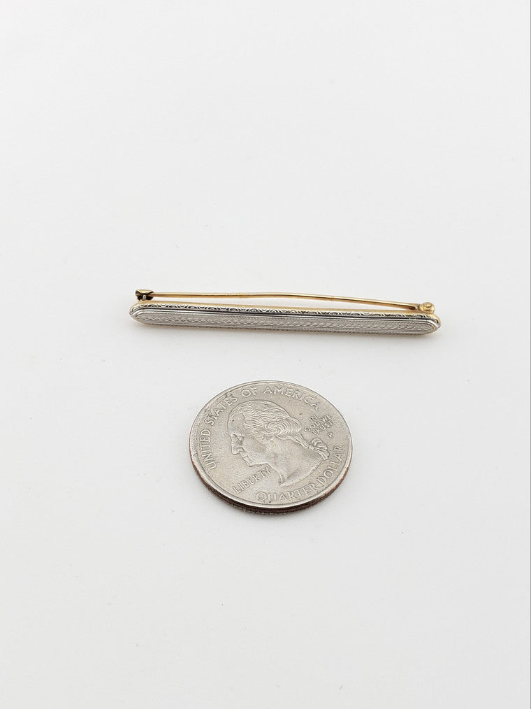 14k Yellow and White Gold Pin