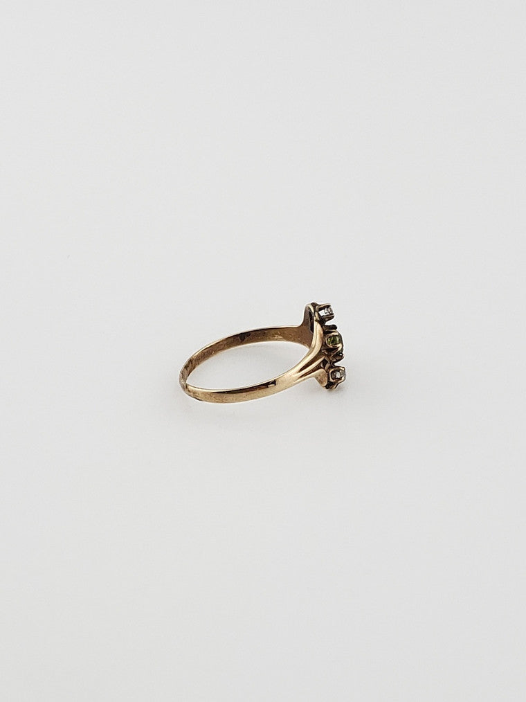 Garnet & Diamond Trio Ring