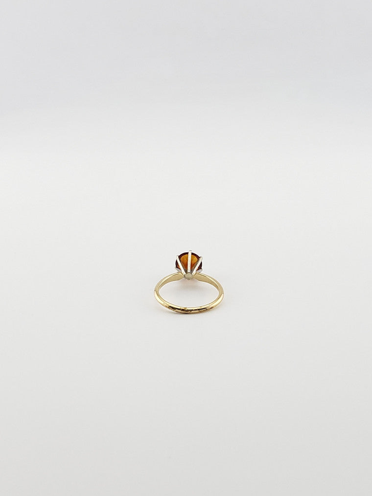 Madeira Quartz Solitaire Ring