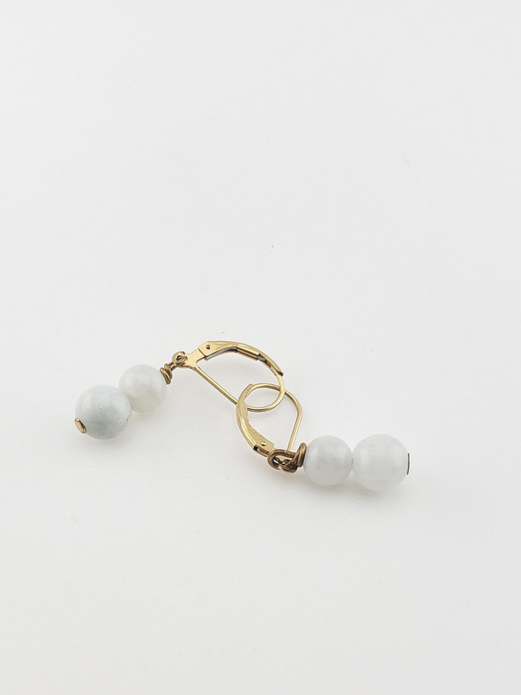 GF Antique Ceylon Jade Earrings