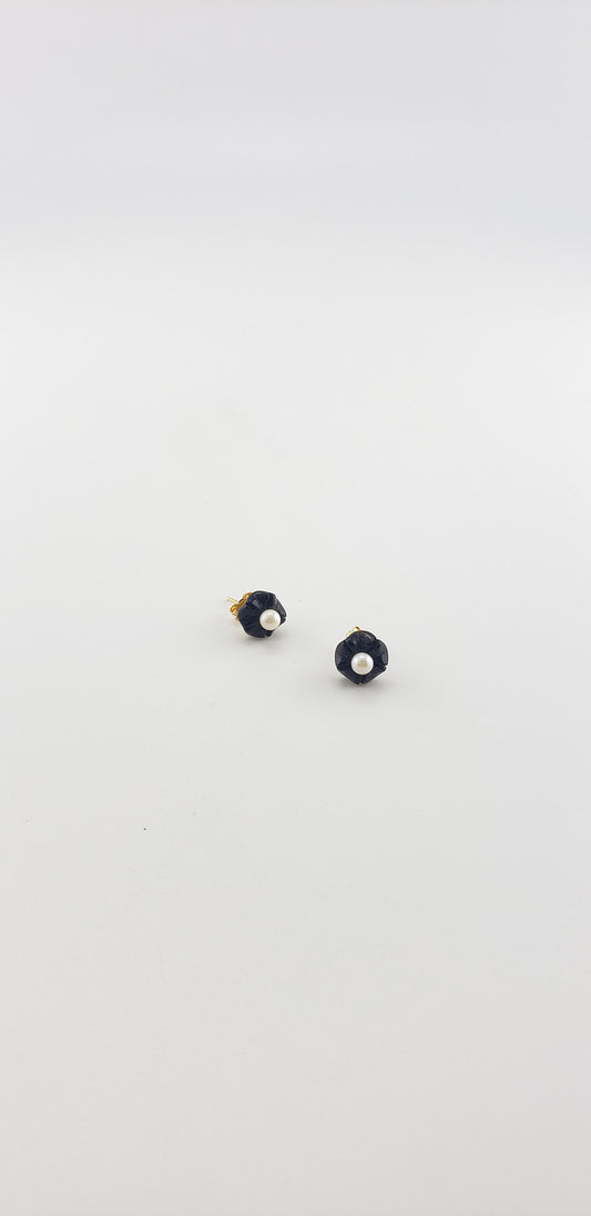 Carved Flower Stud Earrings