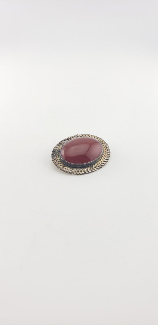 Carnelian Silver Pin