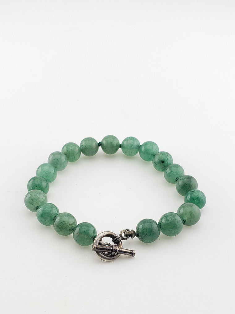 Green Aventurine SS Toggle Bracelet