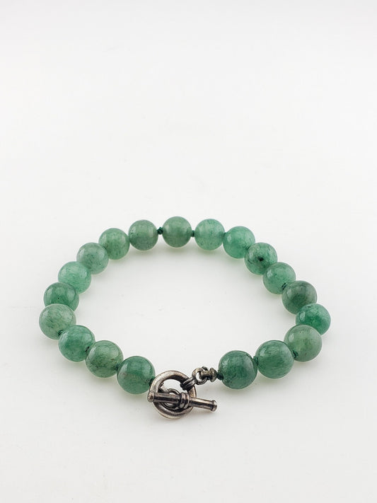 Green Aventurine SS Toggle Bracelet
