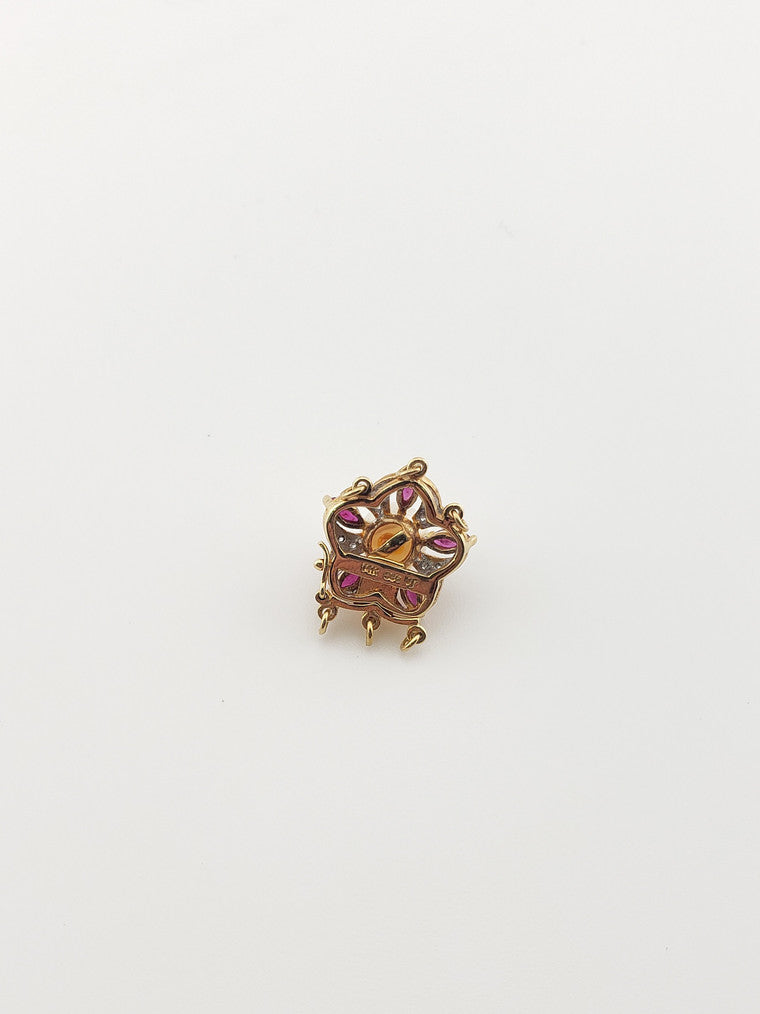 Marquise Ruby and Pearl Clasp