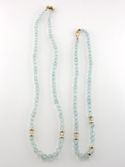 Aquamarine Faceted Bead Necklace