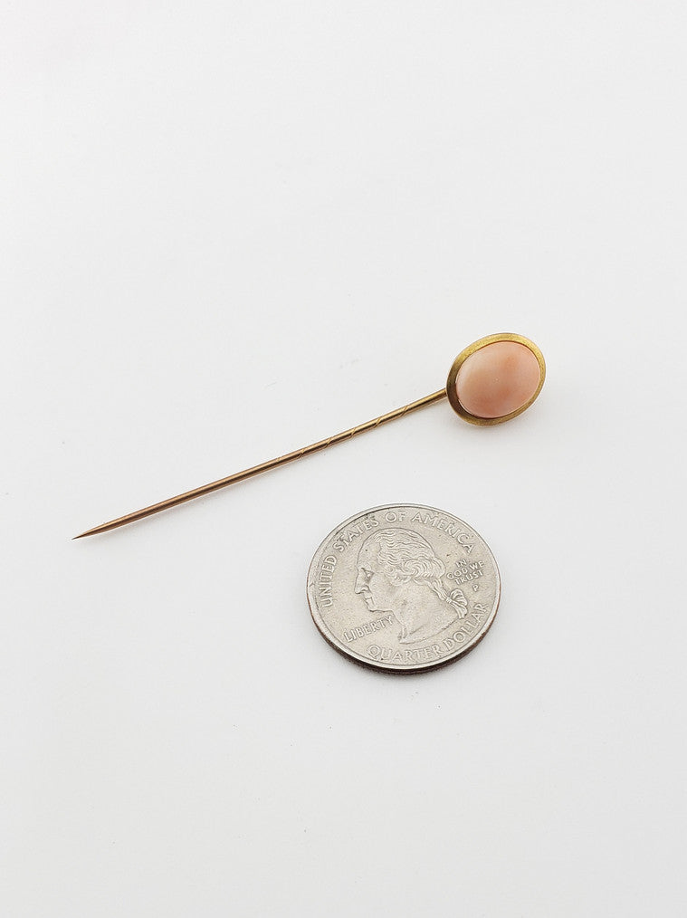 'Angel Skin' Coral Stickpin