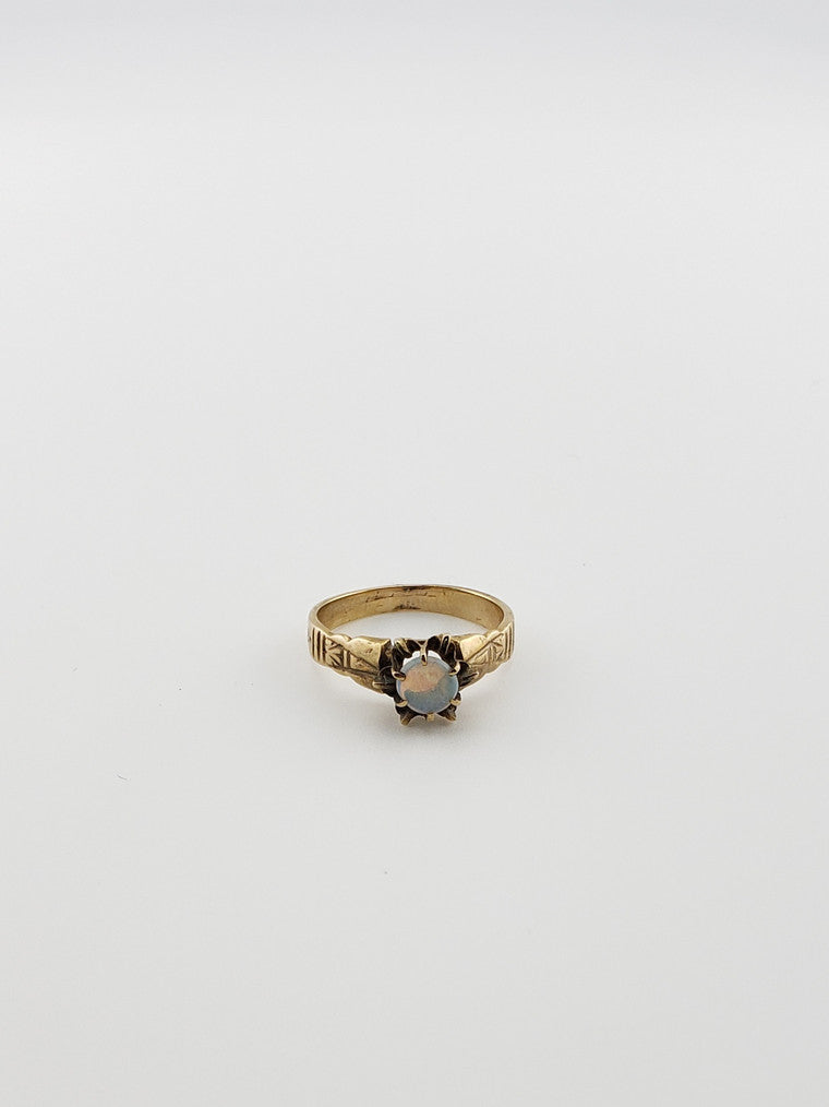 Opal Claw Solitaire Ring