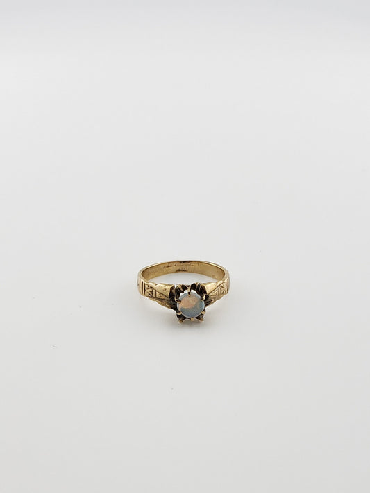Opal Claw Solitaire Ring