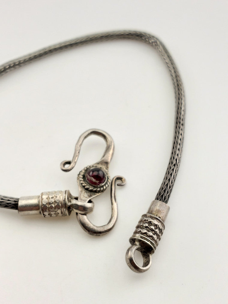 SS Snake Chain Bracelet w/ Hook Eye Clasp