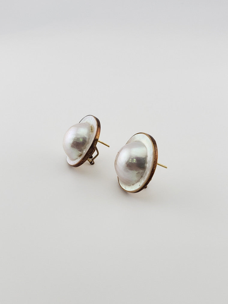 Large Pearl Dome Earrings