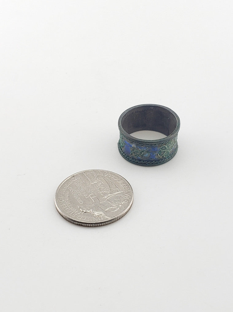 Old Enamel Flower Ring
