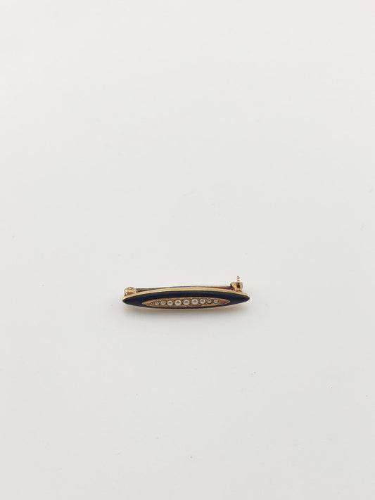 Victorian Onyx and Pearl Pin