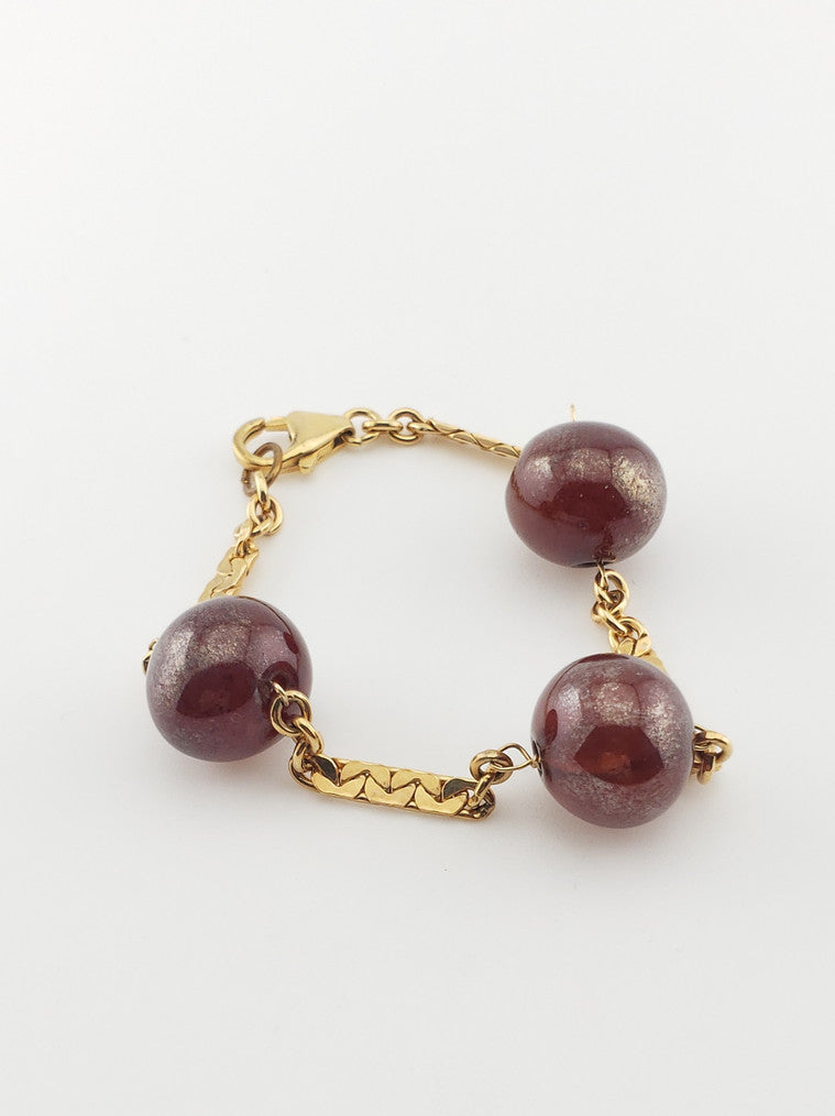 GF Carnelian 3 Bead Bracelet