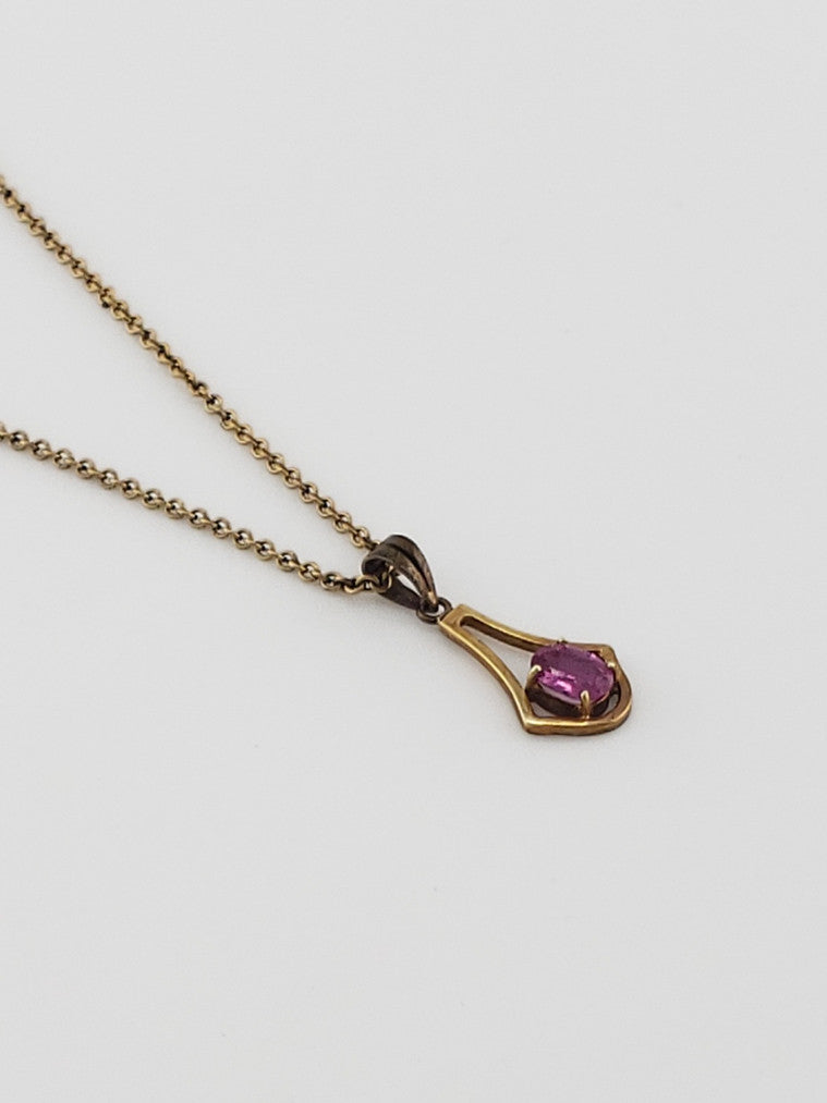 Pink Lavalier Necklace