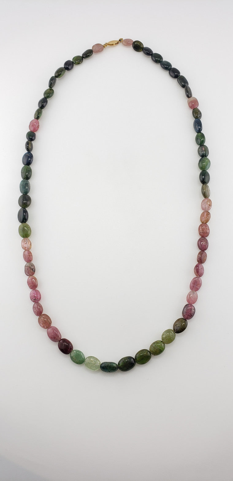 Oval Watermelon Tourmaline strand 25.25"
