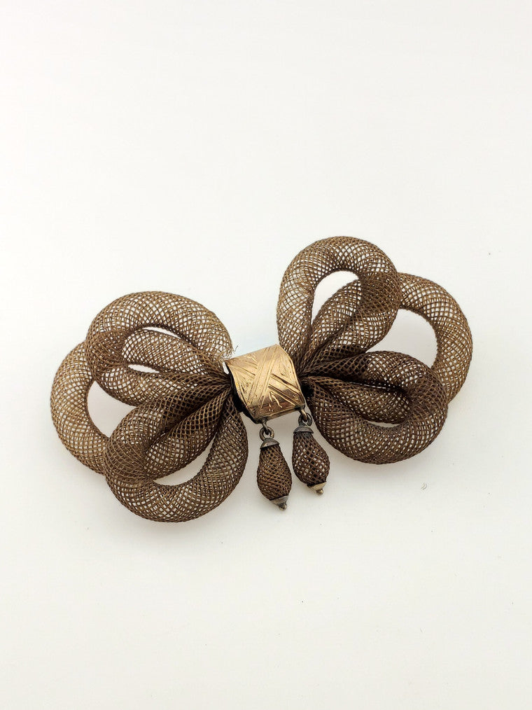 Woven Hair "Bow Knot" Brooch