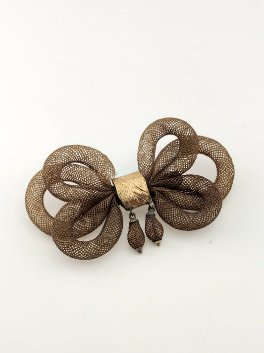 Woven Hair "Bow Knot" Brooch