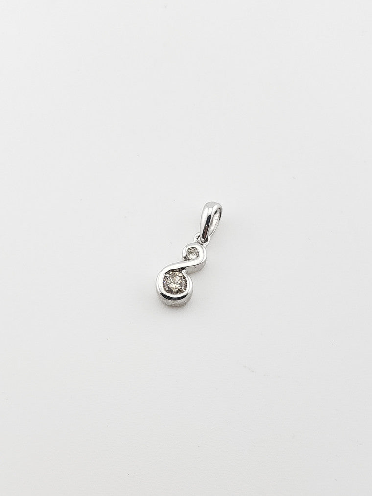 Swirl-Drop Diamond Pendant