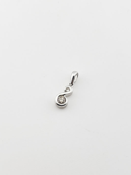 Swirl-Drop Diamond Pendant