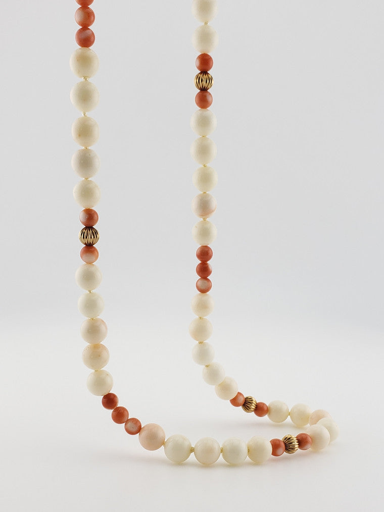 White & Orange Coral Strand 27”