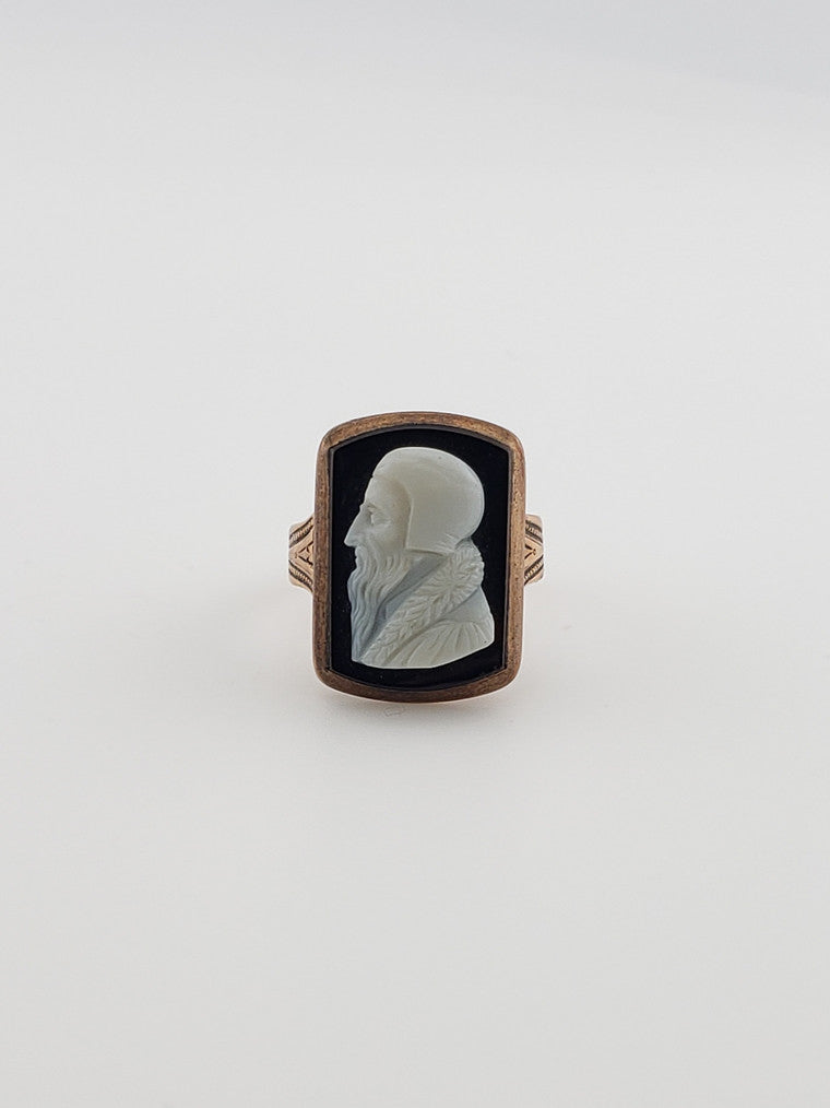 1890 Bearded Cameo Ring