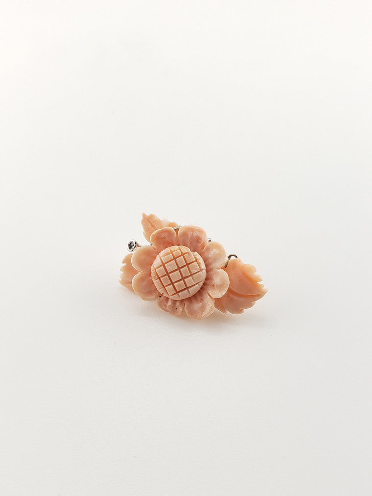 14k Coral Flower Clasp