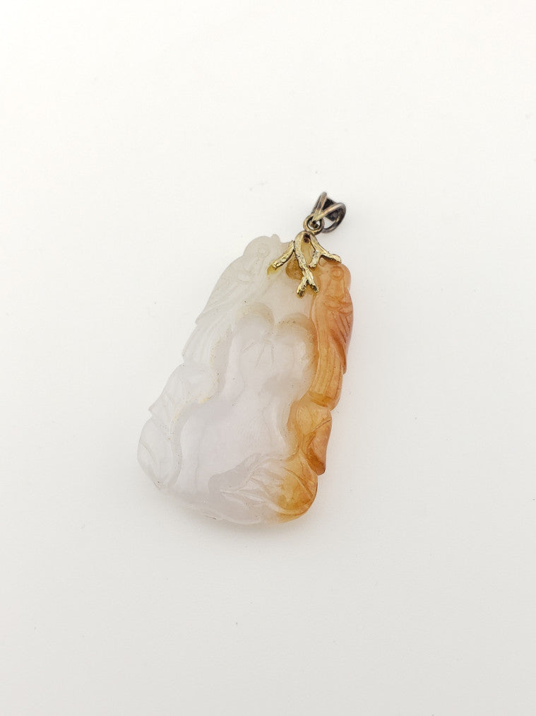 Lavendar + Red Jade Pendant