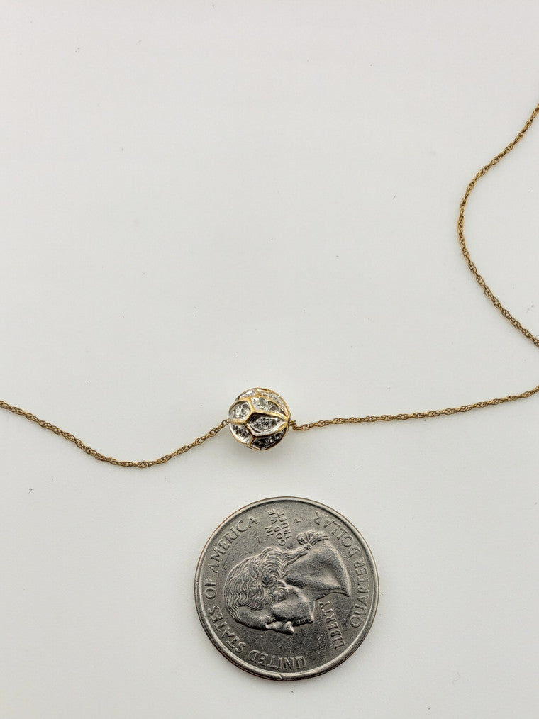 Elegant Diamond Ball Necklace