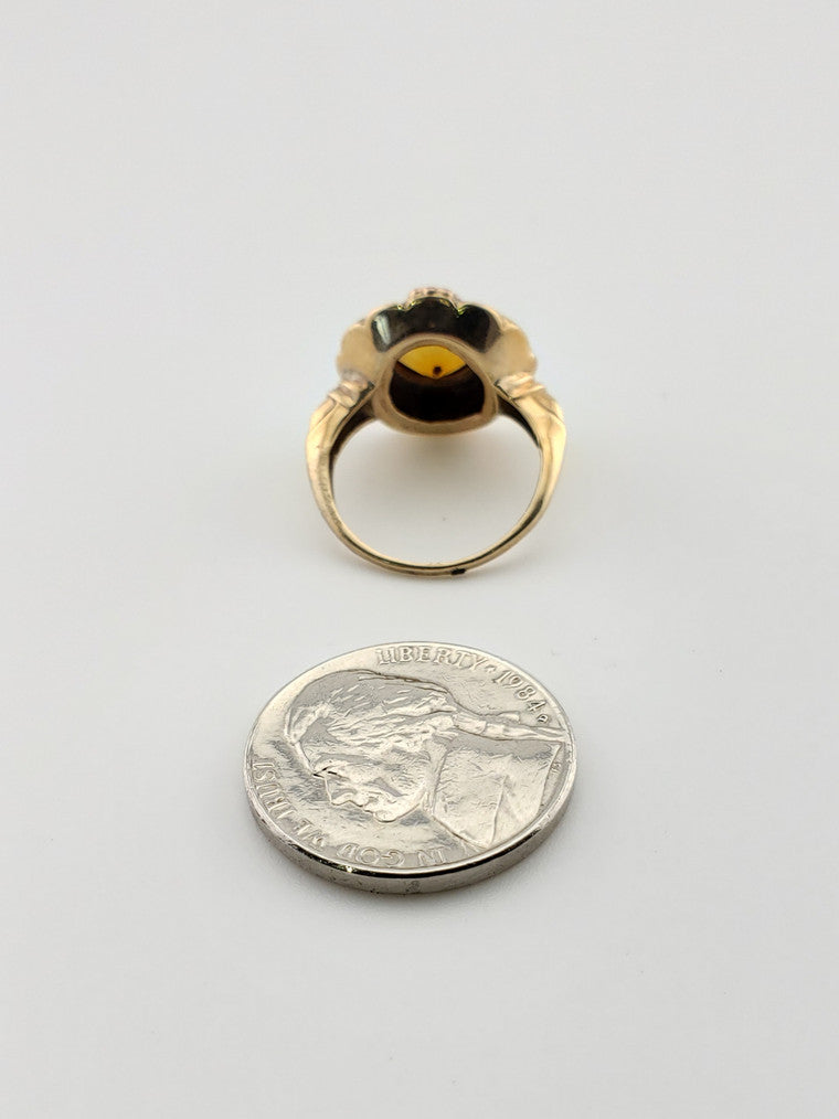 Round Citrine Ring