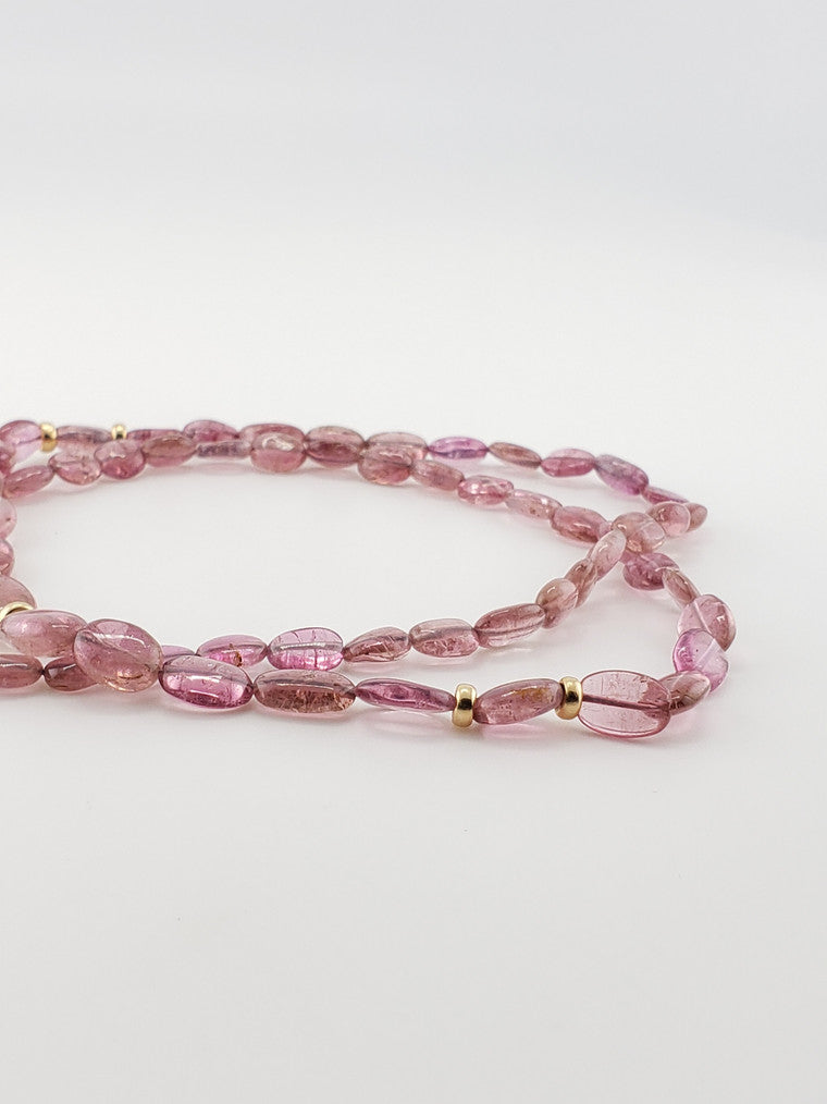 Oval Pink Tourmaline Strand 21.5"