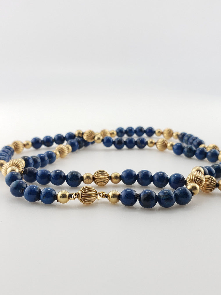 Lapis & Gold Strand 24"