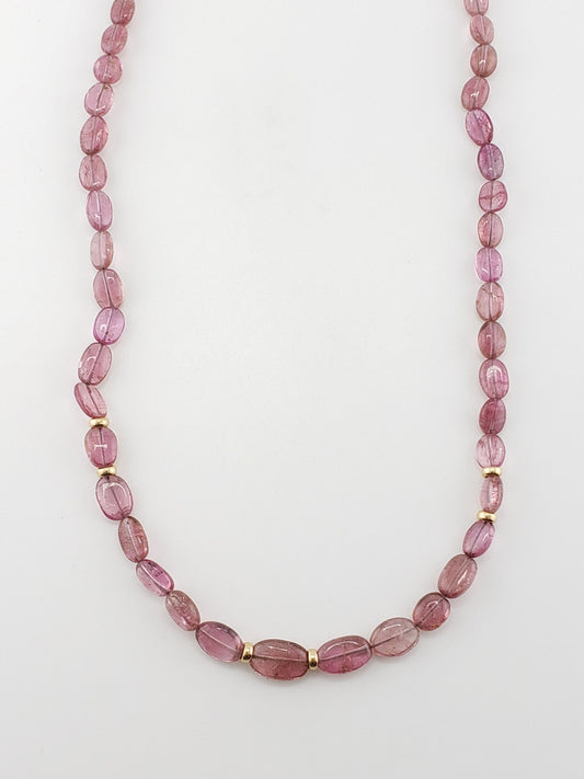 Oval Pink Tourmaline Strand 21.5"