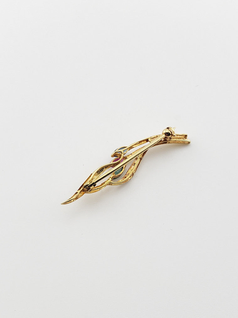 14k Gemstone Pin