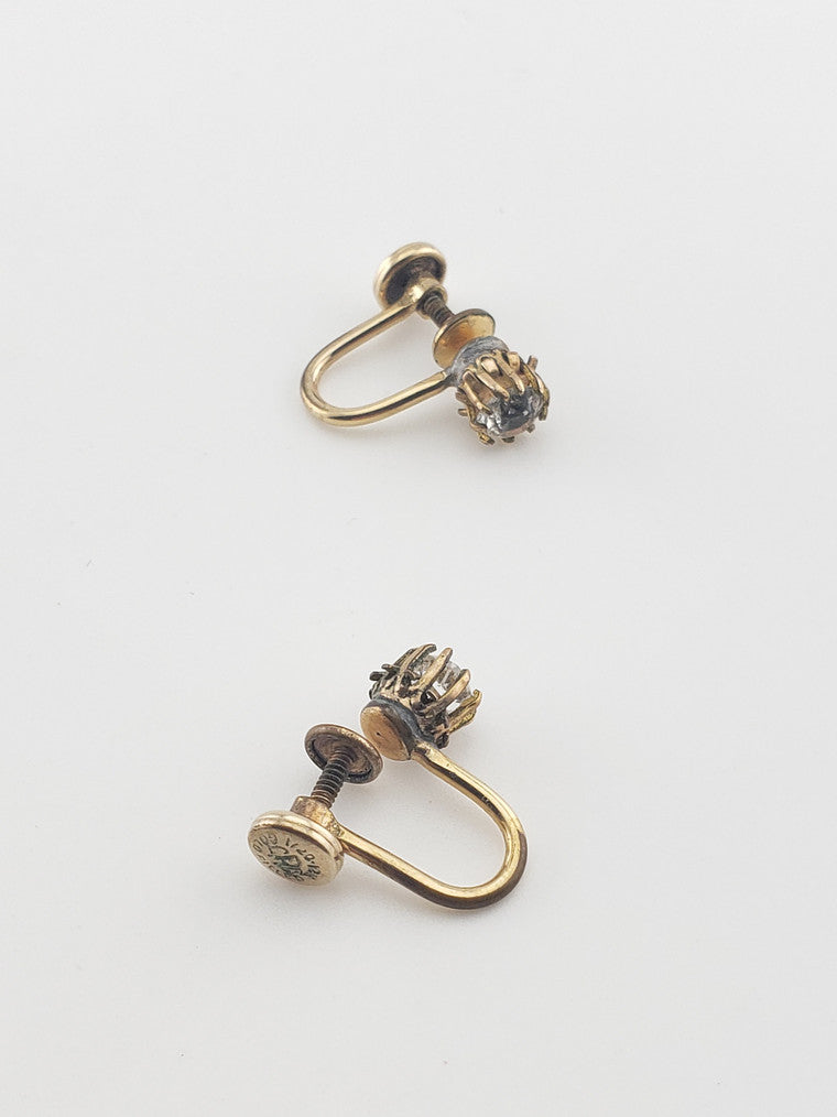 GF CZ Screwback Earrings
