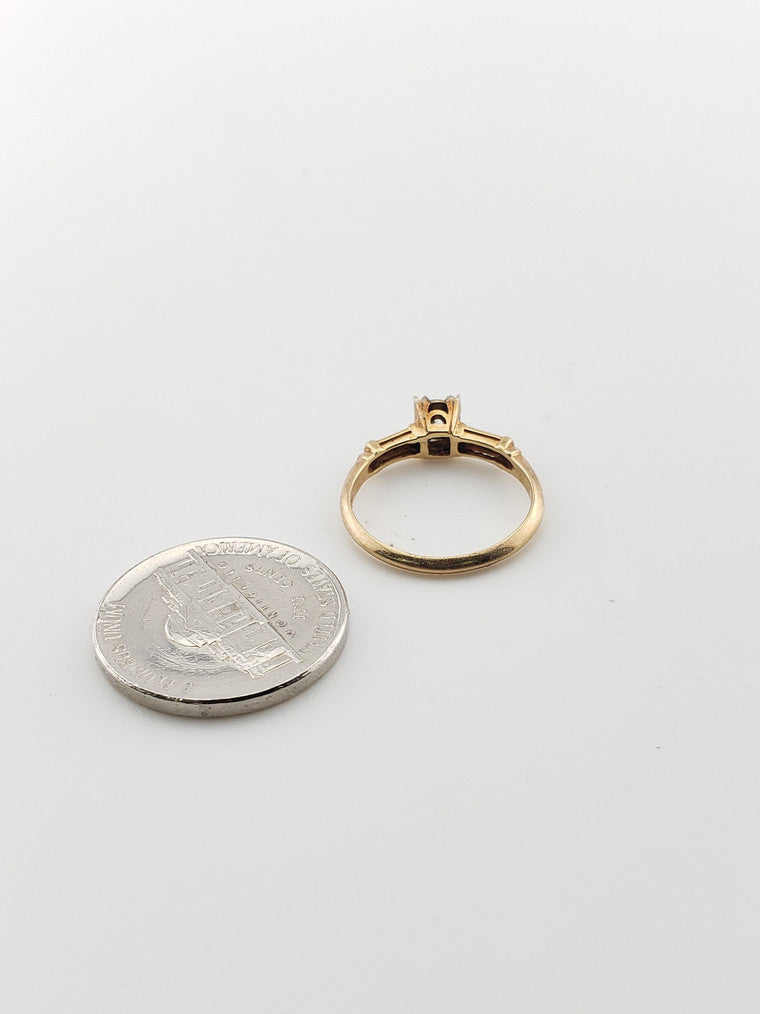 Small Square Shape Engagement Ring