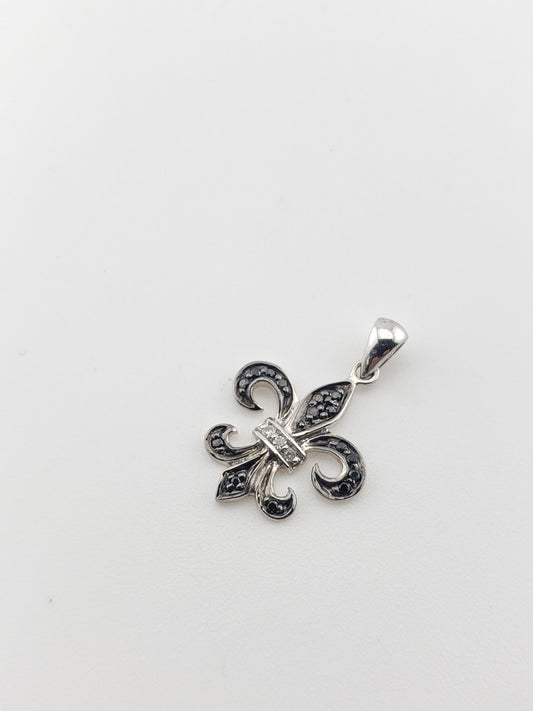 Black Diamond Fleur De Lis Pendant