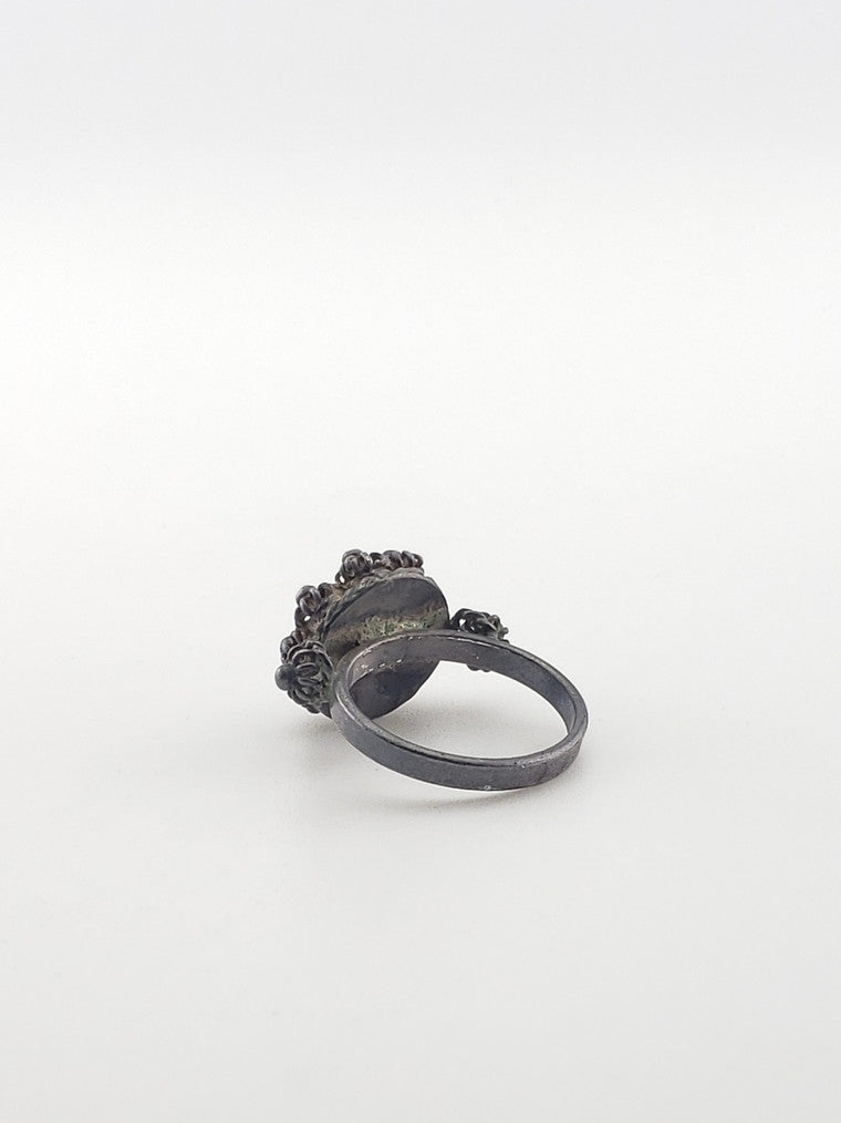 Sterling Dotted Dome Ring