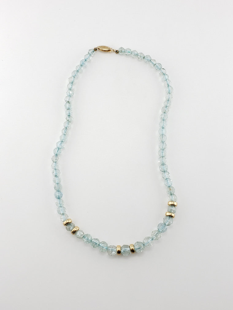 Aquamarine Faceted Bead Necklace