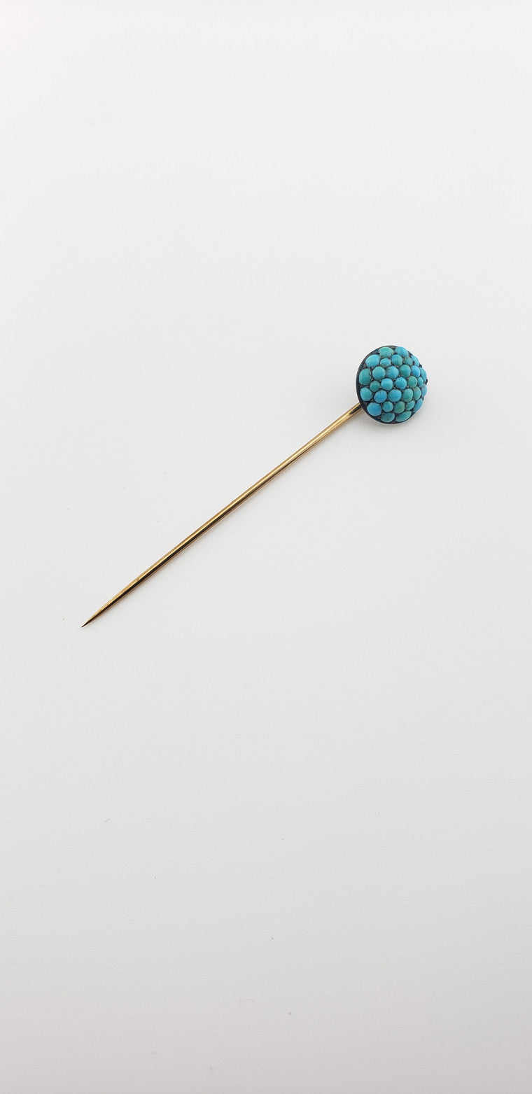 Georgian Turquoise Cluster Stickpin