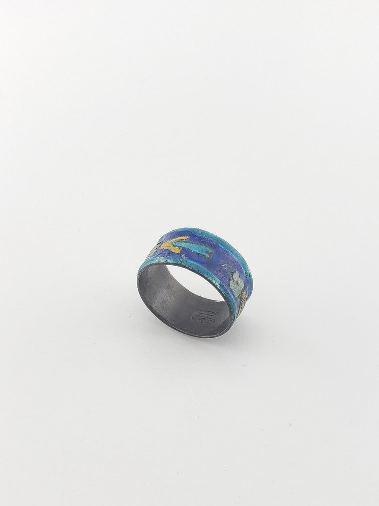 Silver Enamel Band