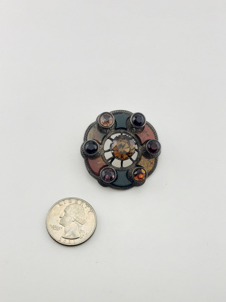 C. 1890 Scottish Agate Brooch