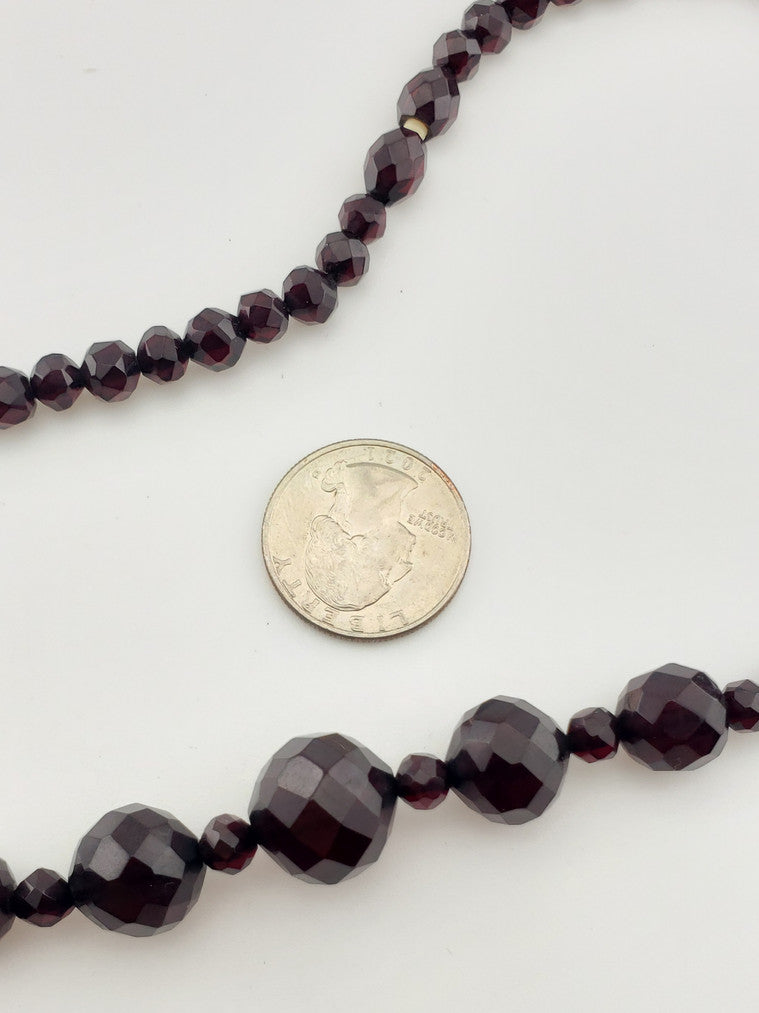 Antique Faceted "Cherry" Amber Strand